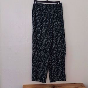 Vintage Isabelle Green Print Elastic Waist Pants Fits Size S